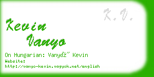 kevin vanyo business card